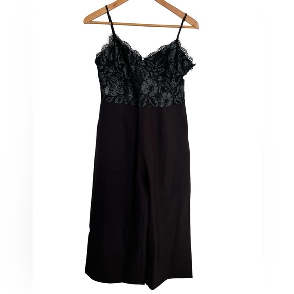 NWT NSR Wide leg Lace black jumpsuit size large - Picture 1 of 5
